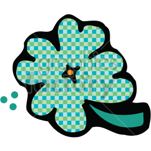 A clipart image of a stylized four-leaf clover with a green checkered pattern, symbolizing Irish and St. Patrick's Day themes.