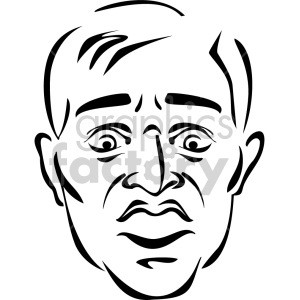   This clipart image depicts the black and white line art of a man
