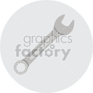wrench on gray circle background