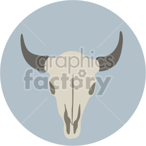 cattle skull on circle background