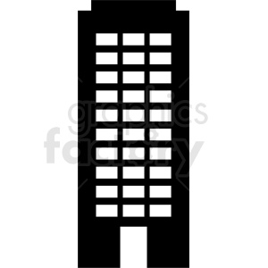 Clipart image of a large office building with multiple windows.