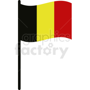 The image is a clipart of the national flag of Belgium. It features three vertical stripes in black, yellow, and red.