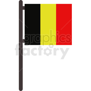The clipart image depicts the flag of Belgium, consisting of three equal vertical bands of black (hoist side), yellow, and red. 