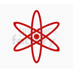 red atom design on gray background
