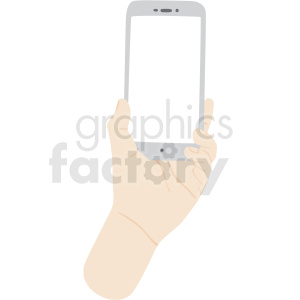 Clipart of a hand holding a smartphone.