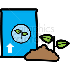 Fertilizer Bag and Sprouting Plant