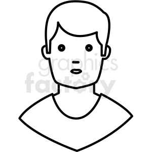 male outline avatar vector clipart