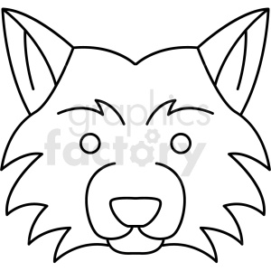black and white fox head icon