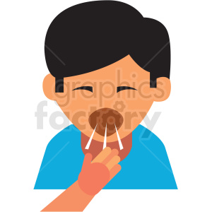boy coughing cartoon vector icon