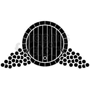 black and white barrel with grapes