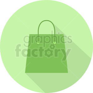 A green shopping bag icon on a light green circular background.