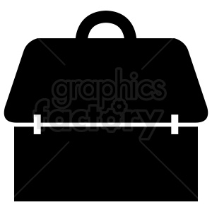 Black and white clipart image of a briefcase, depicting a symbol for business or office work.