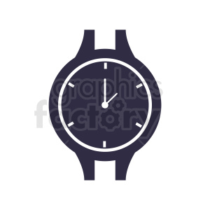 black wrist watch face vector clipart