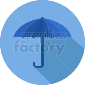 umbrella vector icon on blue circle background