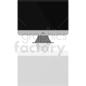 computer monitor vector clipart with shadow