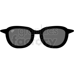 Clipart image of a pair of black sunglasses with a simple and sleek design.
