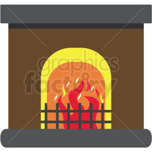 fireplace flat vector icon