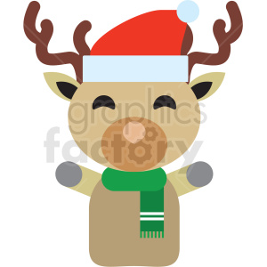 christmas reindeer vector icon
