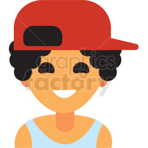 kid wearing baseball hat avatar icon vector clipart