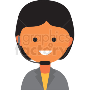 female tech support icon vector clipart