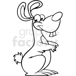 Clipart image of a cartoon rabbit with oversized front teeth and floppy ears.