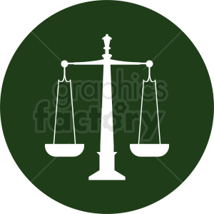   scale of justice vector clipart green icon 