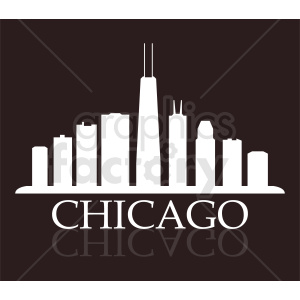Chicago city skyline vector on dark background