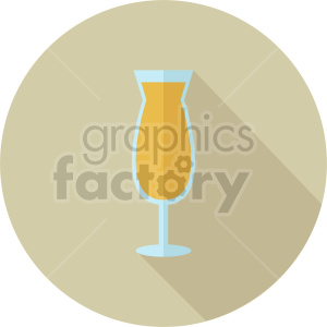 A flat design illustration of a cocktail glass with an orange beverage.