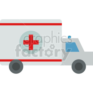 cartoon ambulance vector icon graphic clipart no background
