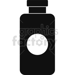 Black and white silhouette of a medicine bottle.