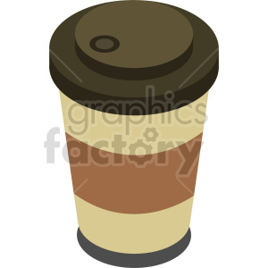 isometric coffee cup vector icon clipart 6