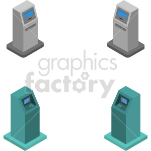 isometric atm vector icon clipart 6