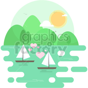 Love boats vector clipart icon