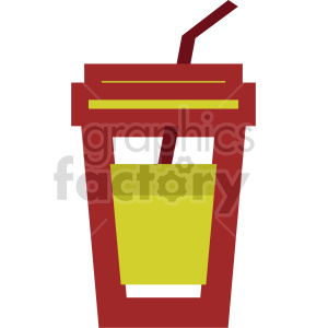 A stylized clipart image of a to-go beverage cup with a straw.