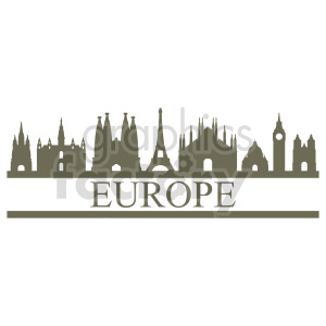 Europe buildings skyline vector art