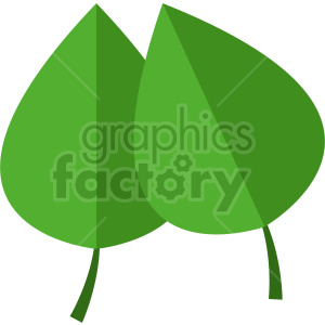 two green leafs clipart