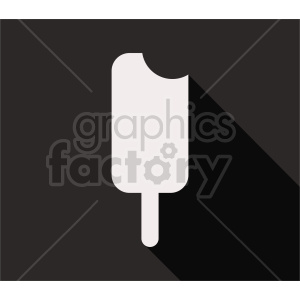 Minimalist vector illustration of a bitten ice cream bar on a stick.