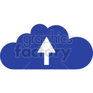 Blue cloud icon with an upward-pointing arrow, representing data upload.