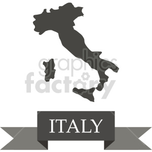 italy outline with banner vector clipart