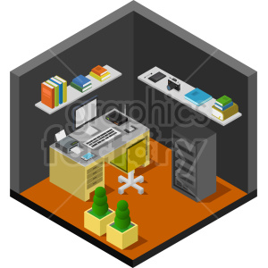 office cubical isometric vector graphic