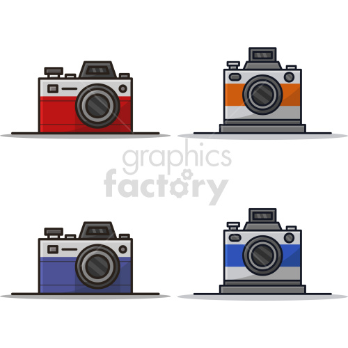 camera set vector graphic