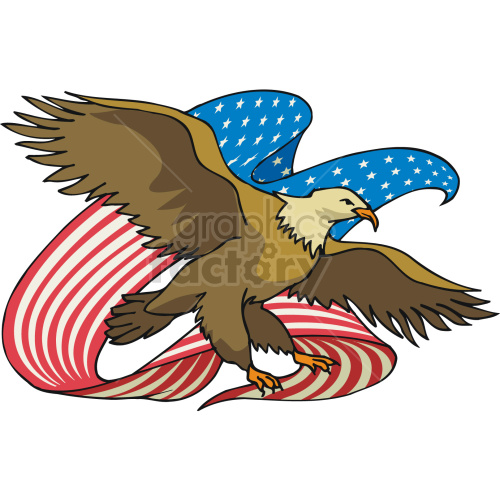 American Bald Eagle with Flag Design