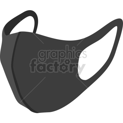 A black face mask clipart image.