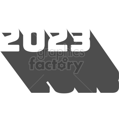 Clipart image featuring the number 2023 with a strong shadow effect, representing the year 2023.