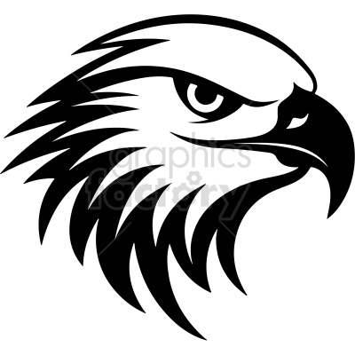 black and white eagle head vector clip art