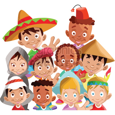 students of different ethnicities cartoon