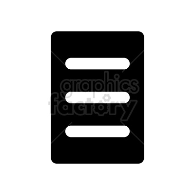 A clipart image depicting a simple menu icon with three horizontal lines stacked vertically in the center.