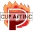 This animated gif shows the letter p, with flames behind it and the letter semi-transparent so you can see the fire through it