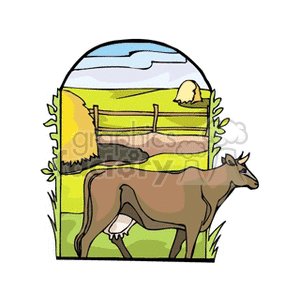 Milking Brown Cow On the Farm 