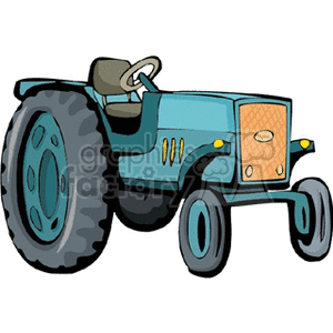 Large blue tractor